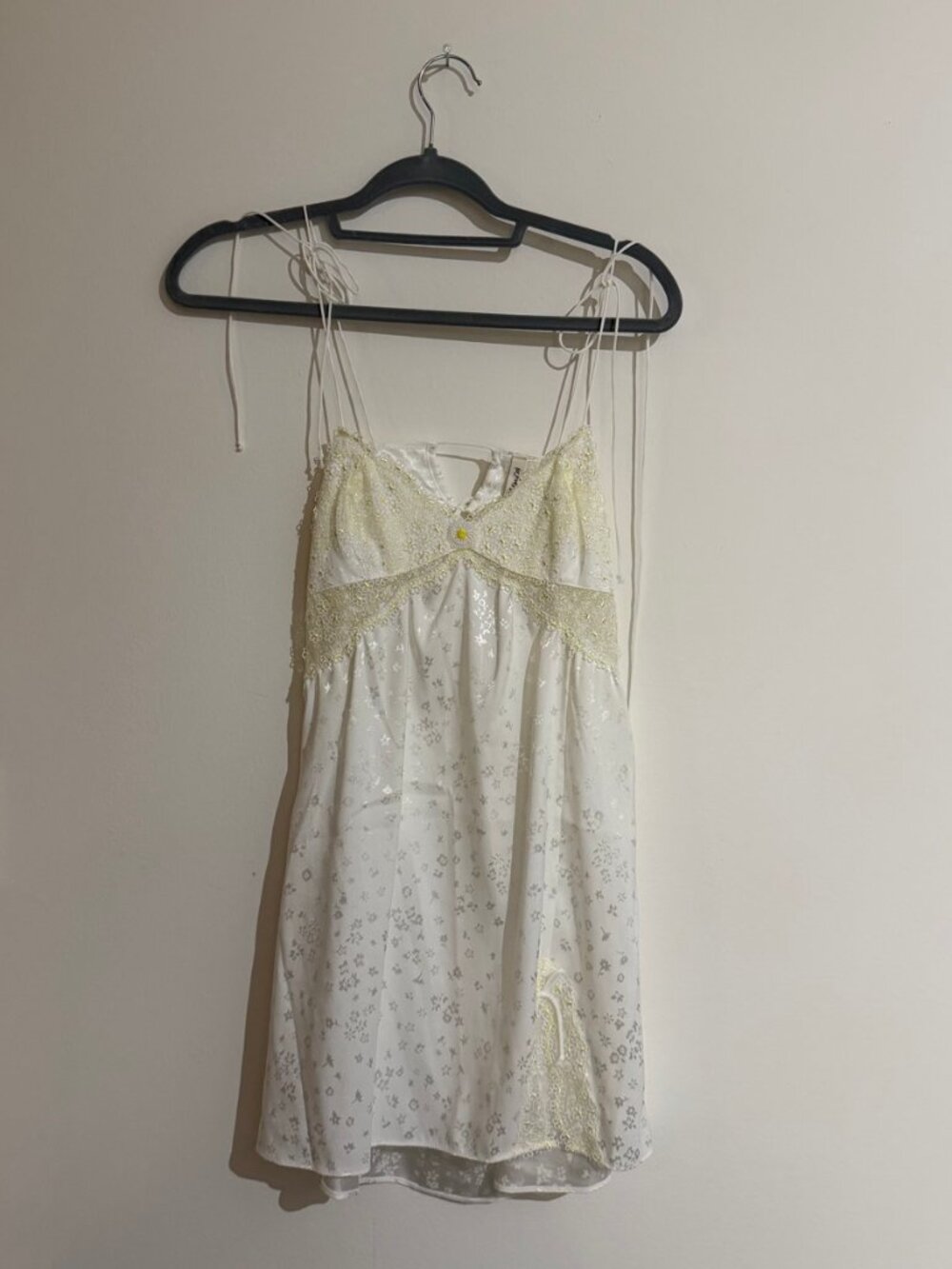 For Love & Lemons White Daisy Lace Mini Dress - S - Open Back